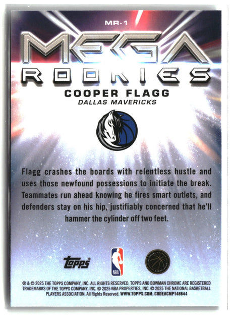 Cooper Flagg 2025 Bowman Chrome Mega Rookies Mojo Refractor #MR-1