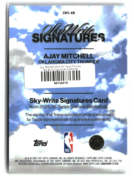 Ajay Mitchell 2025 Topps Chrome SkyWrite Signatures #SWS-AM