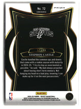Stephon Castle 2025 Panini Select Concourse Orange Shock #72