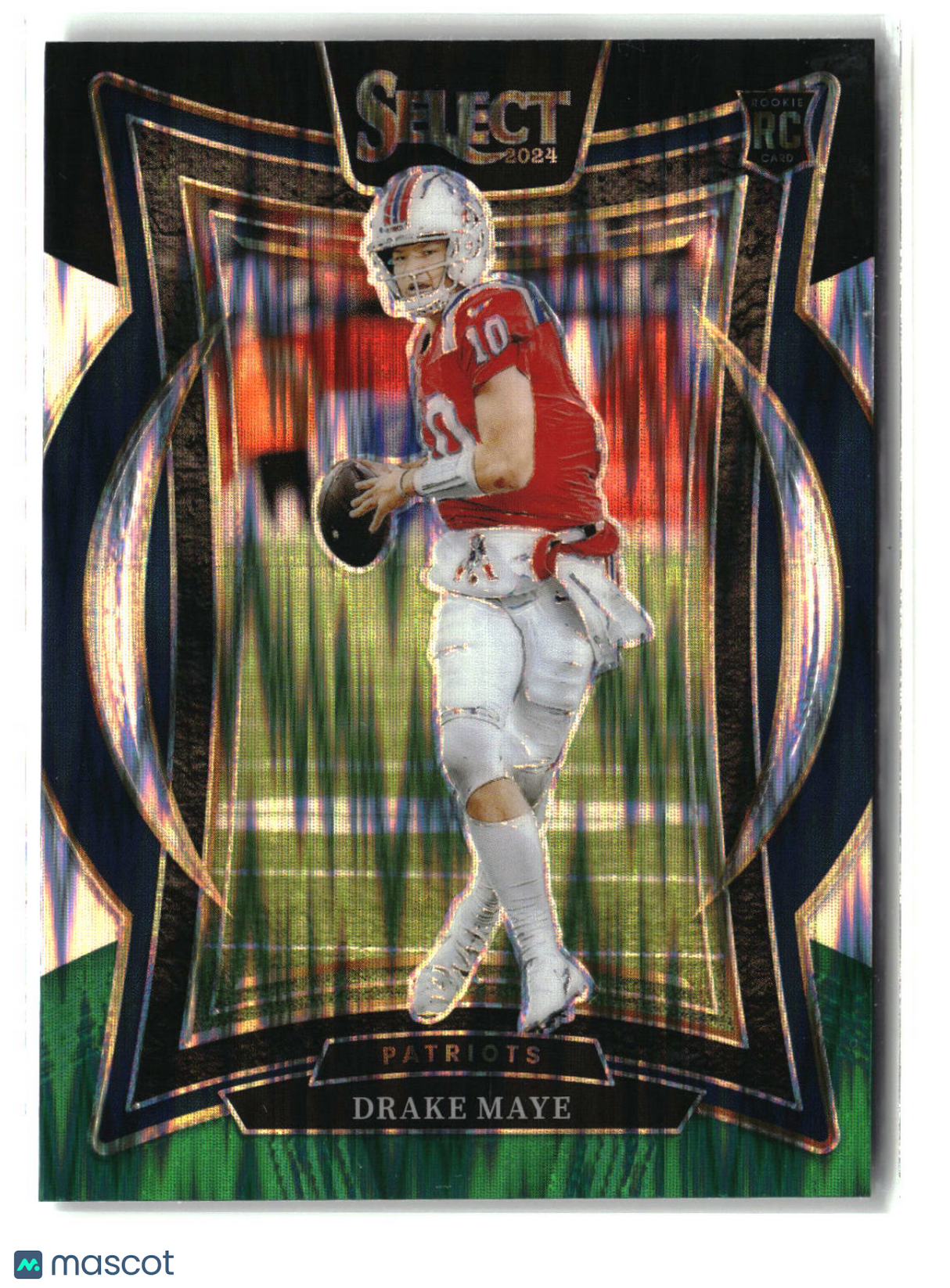 Drake Maye 2024 Panini Select Black & Green Prizm Shock #27