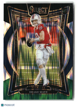 Drake Maye 2024 Panini Select Black & Green Prizm Shock #27