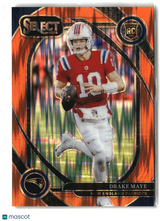 Drake Maye 2024 Panini Select Orange Prizm Shock #218 052/399