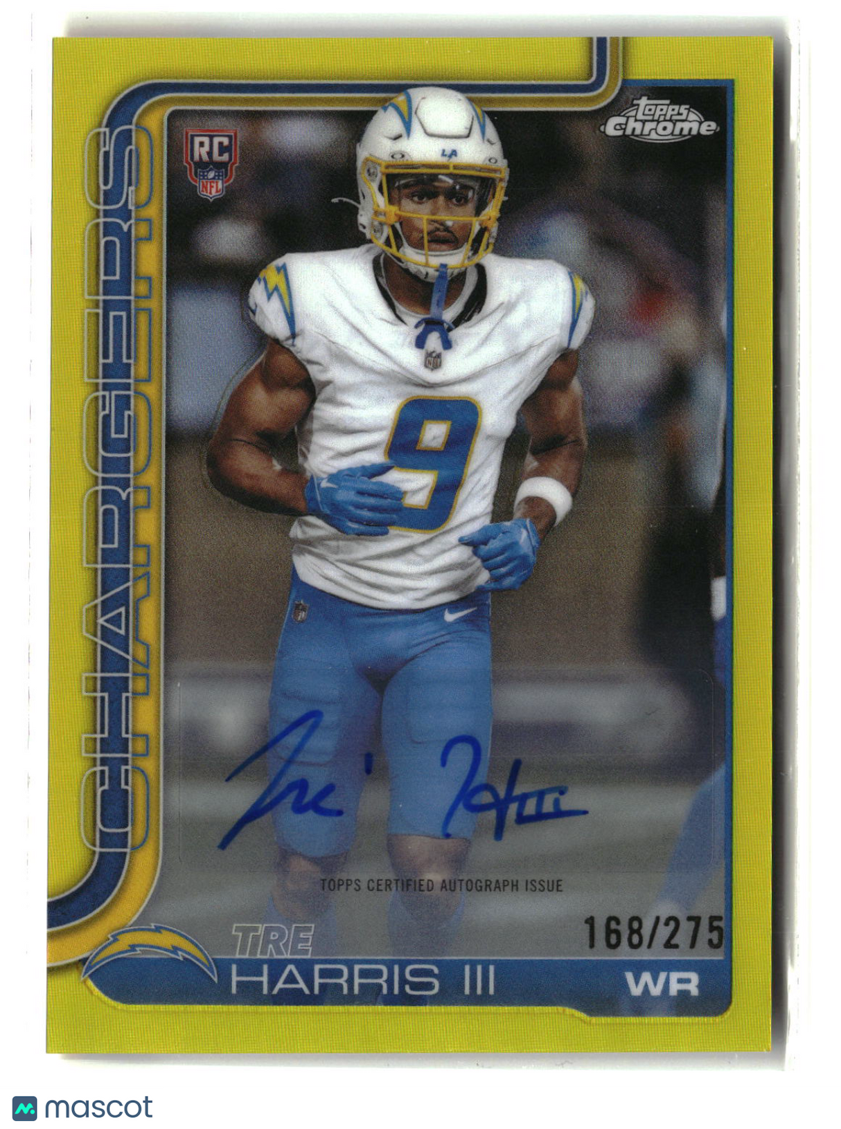 Tre Harris III 2025 Topps Chrome Rookie Autographs Yellow Refractor #RA-TH /275