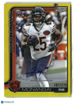 Kyle Monangai 2025 Topps Chrome Rookie Autographs Yellow Refractor #RA-KYM /275