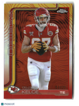 Travis Kelce 2025 Topps Chrome Shadow Etch Orange Refractor #150 3/25