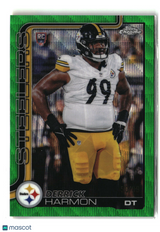 Derrick Harmon 2025 Topps Chrome Green Wave Refractor #361 50/99