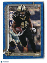 Alvin Kamara 2025 Topps Chrome Blue Wave Refractor #215 /150