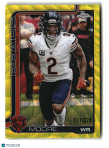 DJ Moore 2025 Topps Chrome Yellow Wave Refractor #48 117/275