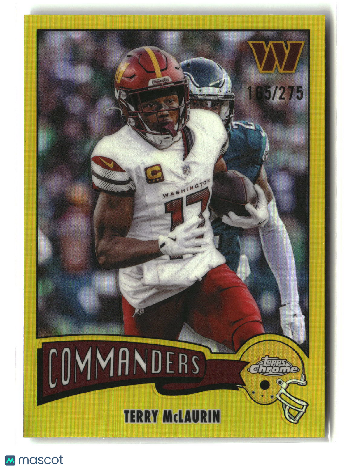 Terry McLaurin 2025 Topps Chrome 1975 Topps Yellow Refractor #1975-35 165/275