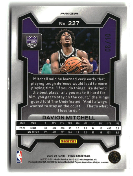 Davion Mitchell 2023 Panini Prizm Gold Wave #227 08/10