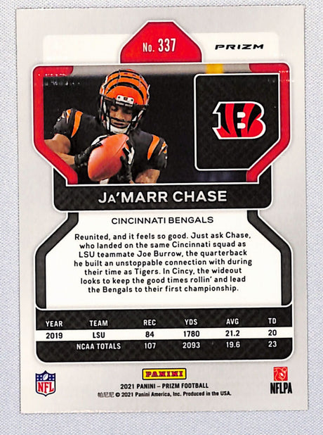 Ja'Marr Chase 2021 Panini Prizm Orange Laser #337