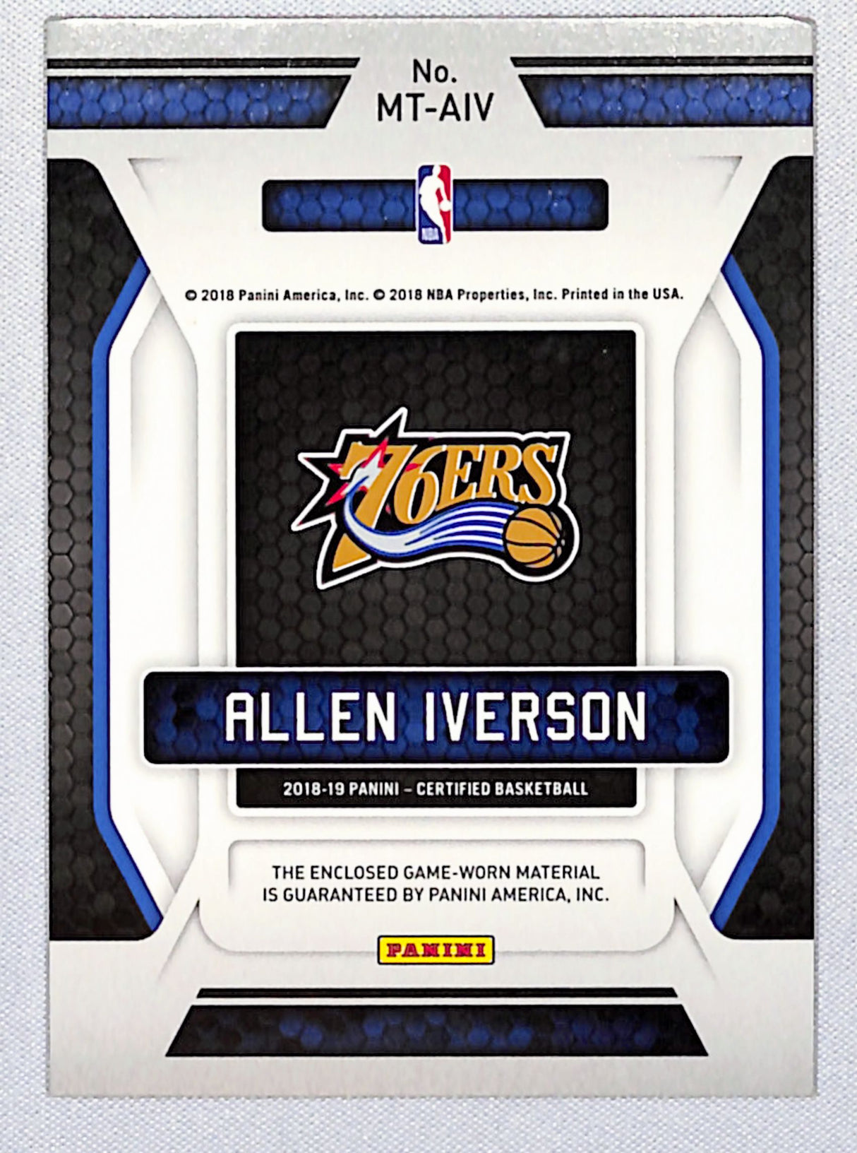 Allen Iverson 2018 Panini Certified #MT-AIV 014/149