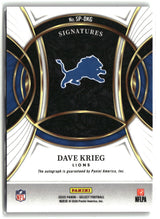 Dave Krieg 2026 Panini Select #SP-DKG