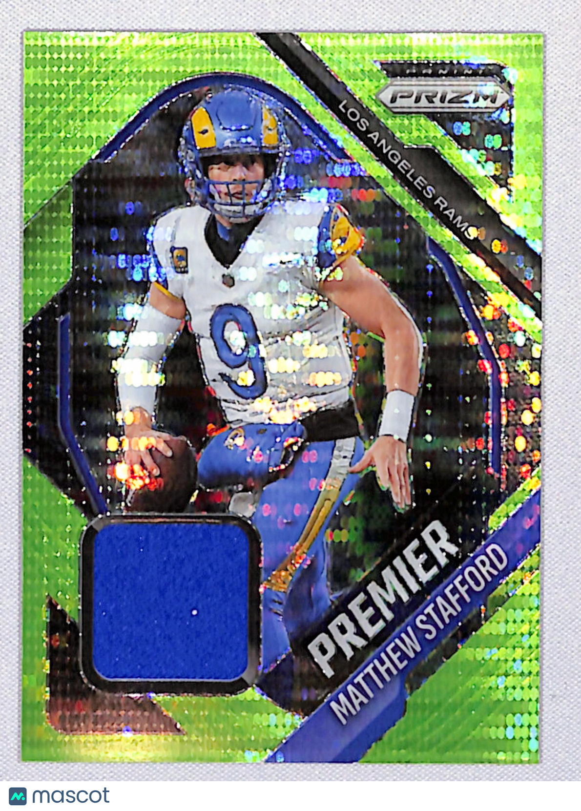 Matthew Stafford 2025 Panini Prizm Premier Green Pulsar #PJY-MSD