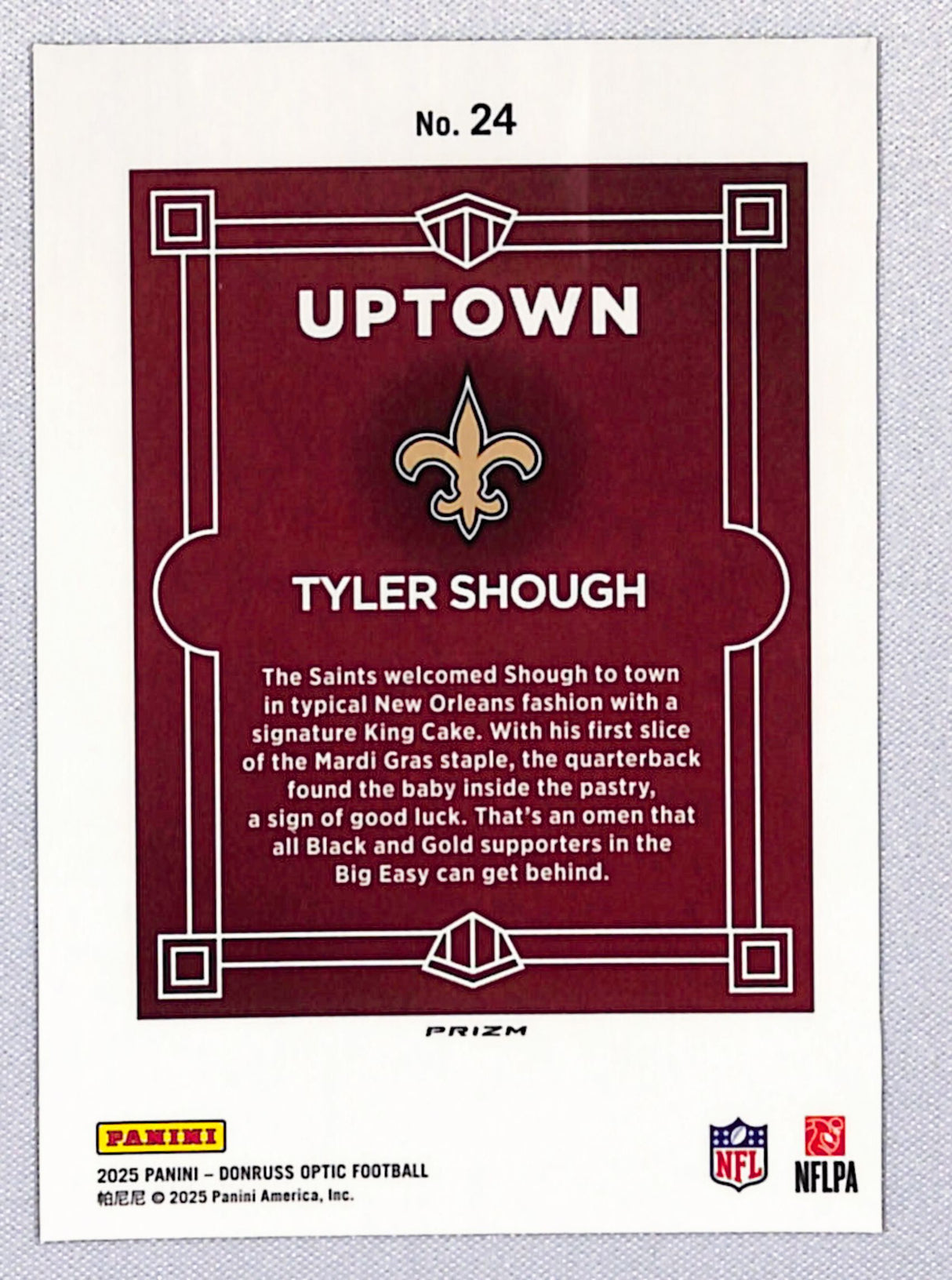 Tyler Shough 2025 Panini Donruss Optic Uptown #24