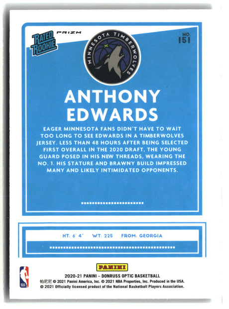 Anthony Edwards 2020 Panini Donruss Optic Fanatics #151