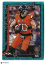 Bo Nix 2025 Topps Chrome Football Teal Wave Refractor #88 103/199
