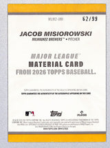 Jacob Misiorowski 2026 Topps Baseball #MLM2-JMI 62/99