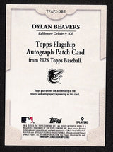 Dylan Beavers 2026 Topps Flagship Autograph Patch Card #TFAP2-DBE 44/50