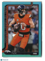 Bo Nix 2025 Topps Chrome Teal Refractor #88 277/299