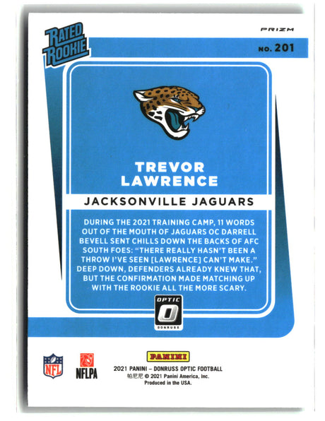 Trevor Lawrence 2021 Panini Donruss Optic Teal Velocity #201