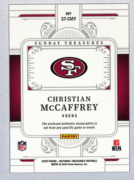 Christian McCaffrey 2026 National Treasures Sunday Treasures #ST-CMY 26/99