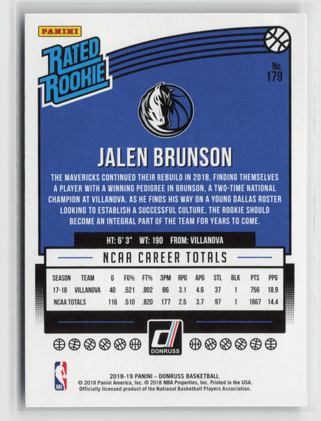 Jalen Brunson 2018 Donruss #179