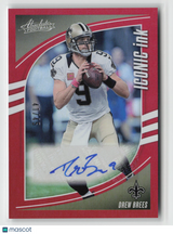 Drew Brees 2025 Panini Absolute Football Iconic Ink Red #II-DBS 41/45