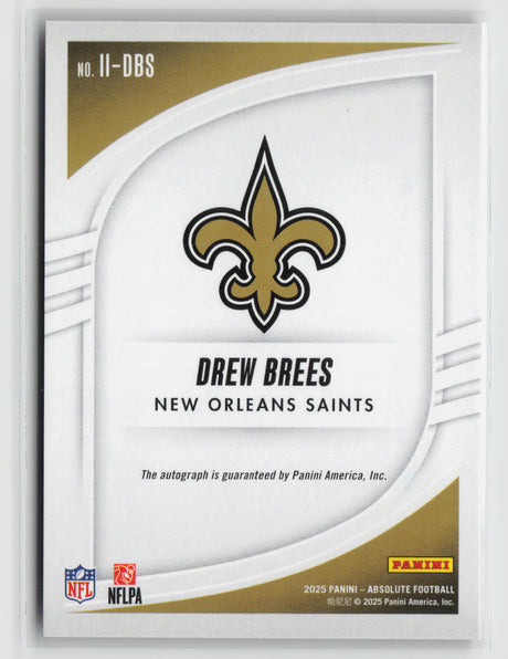 Drew Brees 2025 Panini Absolute Football Iconic Ink Red #II-DBS 41/45