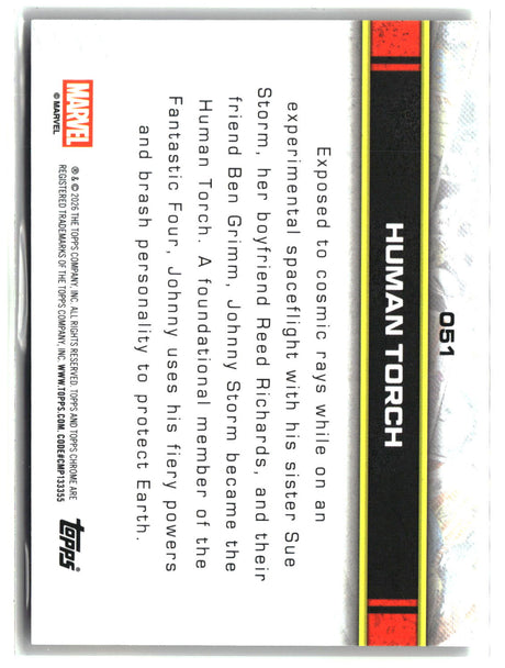 Human Torch 2026 Topps Chrome Marvel #051