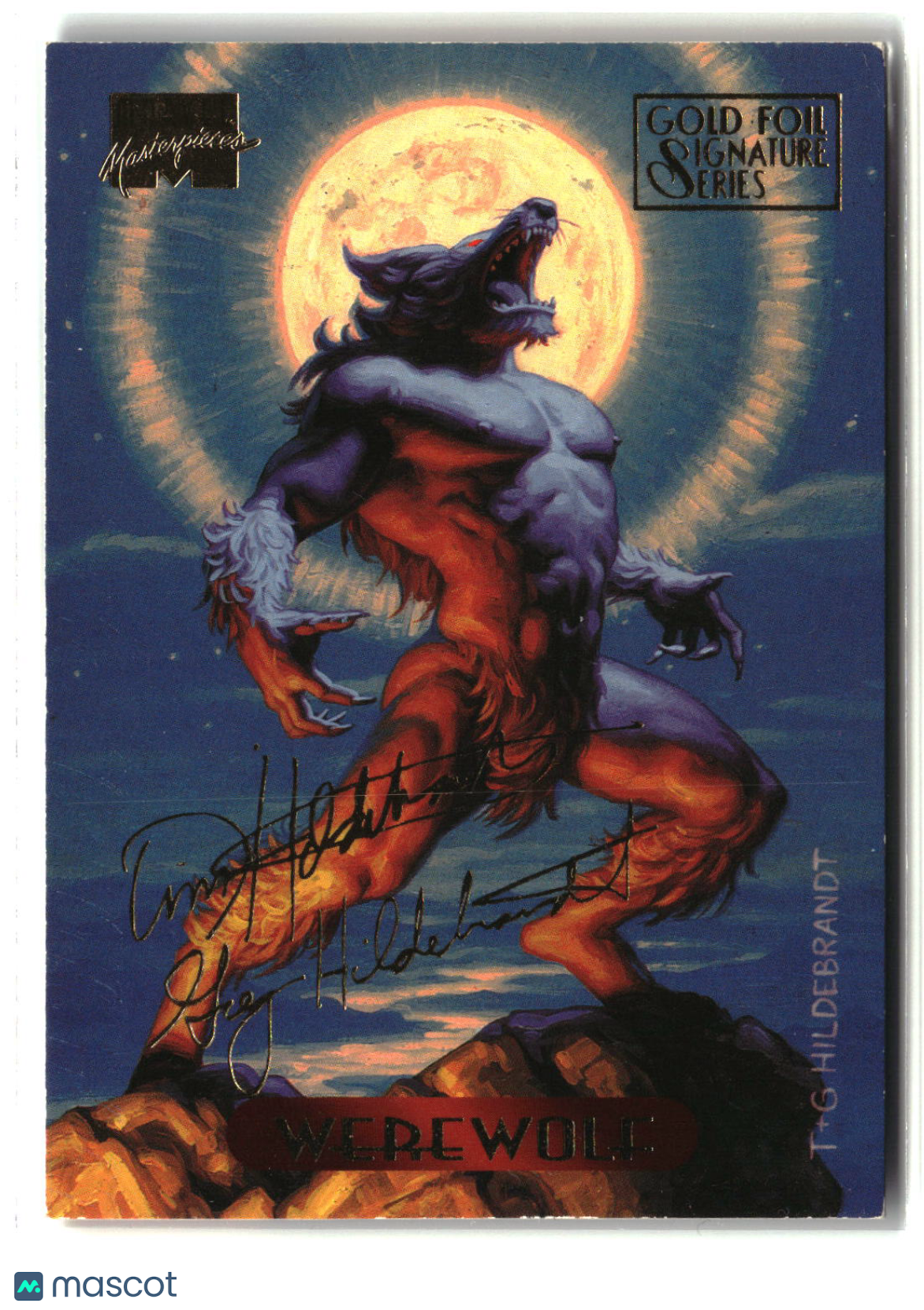 Werewolf 1994 Marvel Masterpieces Hildebrandt Brothers Gold Foil Signature #135
