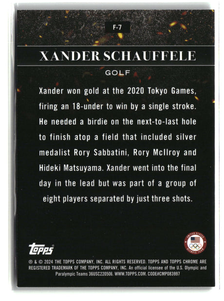 Xander Schauffele 2024 Topps Chrome Flames #F-7