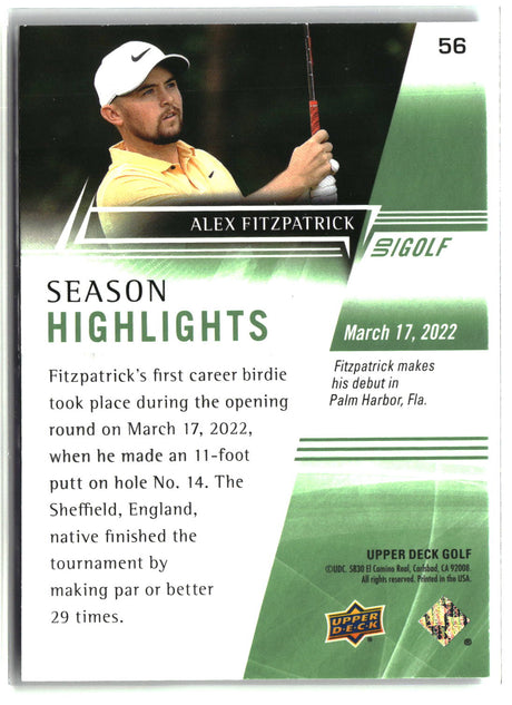 Alex Fitzpatrick 2023 Upper Deck Golf #56