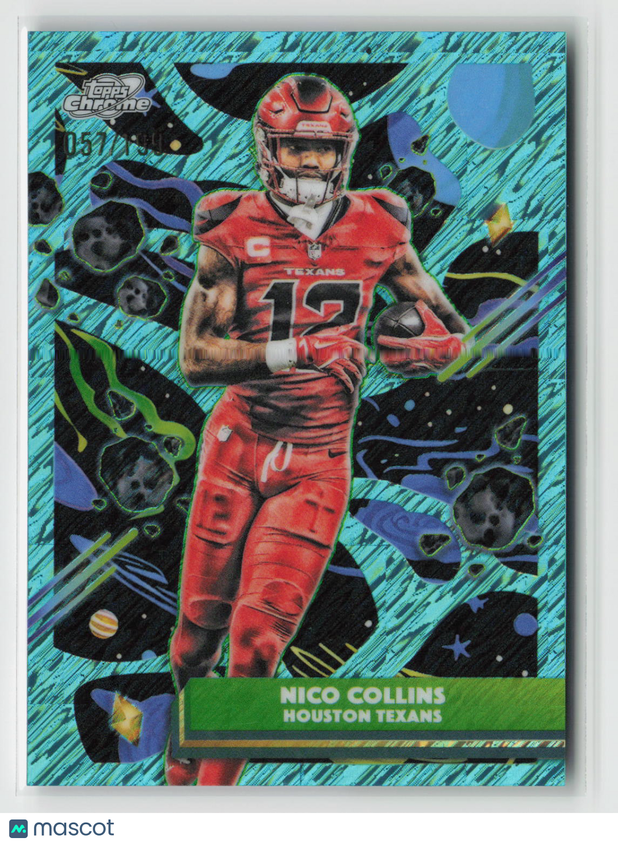 Nico Collins 2025 Topps Cosmic Chrome Aqua Equinox Refractor #39 57/199