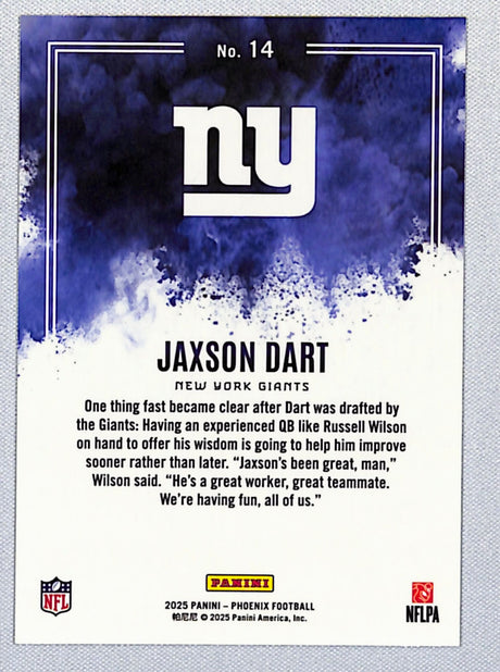 Jaxson Dart 2025 Panini Phoenix Color Blast #14