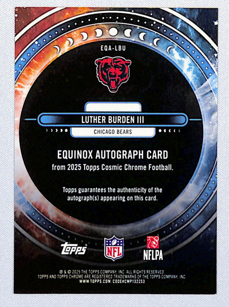 Luther Burden III 2025 Chrome Cosmic Equinox Auto Gold Interstellar #EQA-LBU /50