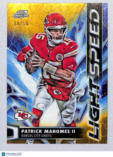 Patrick Mahomes 2025 Chrome Cosmic Light Speed Gold Interstellar Refr LS-6 /50