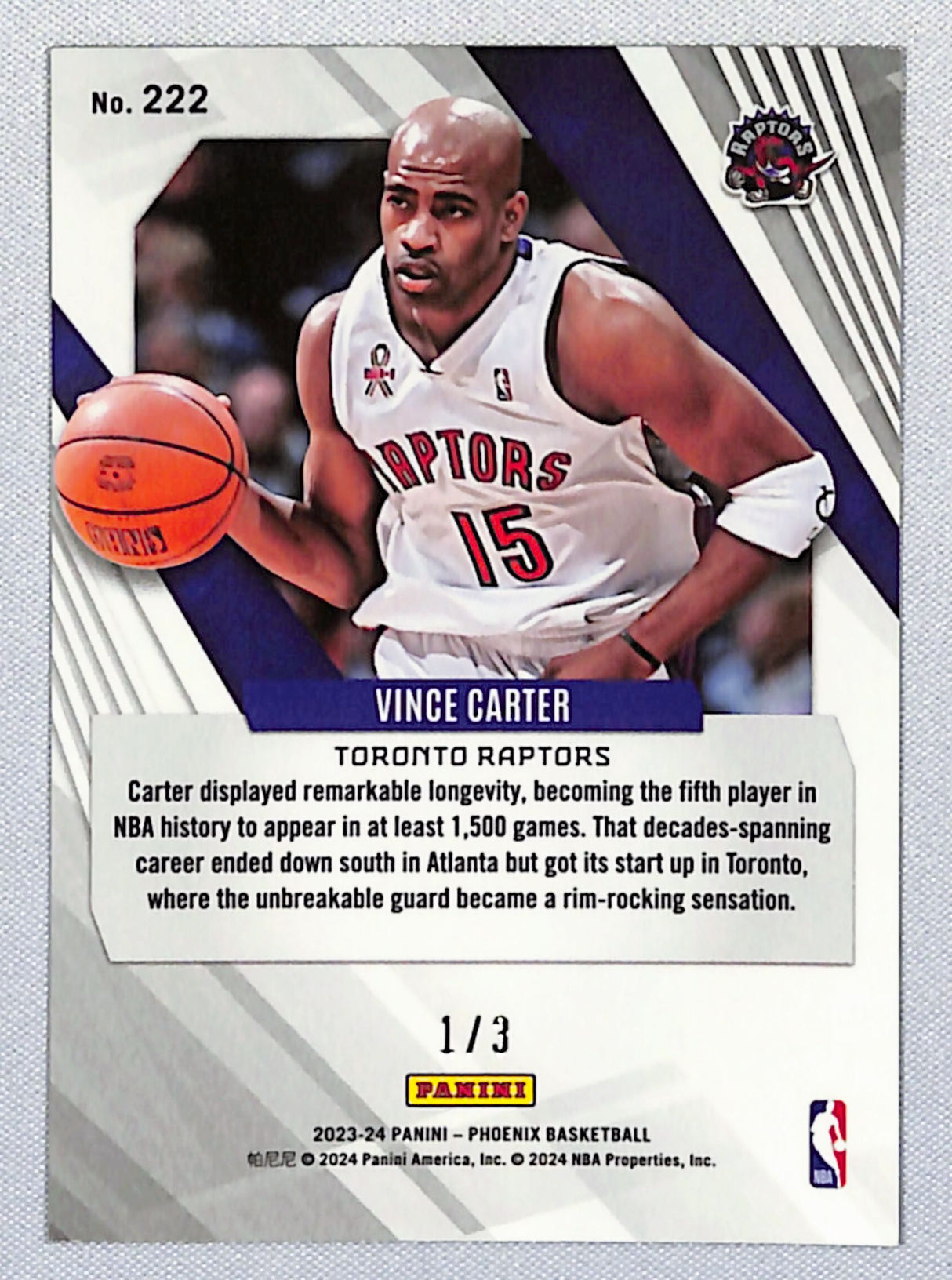 Vince Carter 2023-24 Panini Phoenix Starry FOTL #222 1/3