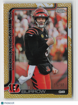 Joe Burrow 2025 Topps Chrome Football Leather Gold #61 10/50