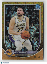 Luka Dončić 2025-26 Bowman Chrome Gold Mojo Refractor #BCV-123 16/50