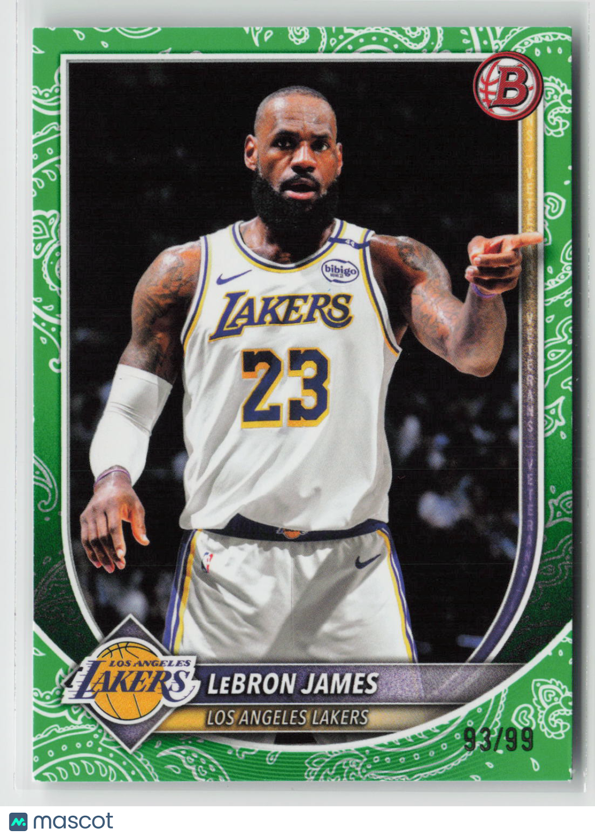 LeBron James 2025-26 Bowman Green Pattern Border #121 93/99