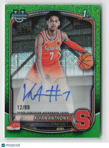 Kiyan Anthony 2025-26 Bowman Chrome Prospect Auto Green Mojo Refr #CPA-KA 12/99