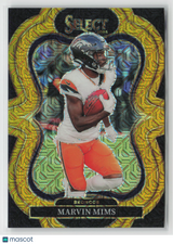 Marvin Mims 2025 Panini Select Gold Dragon Scale Prizm #311 9/10