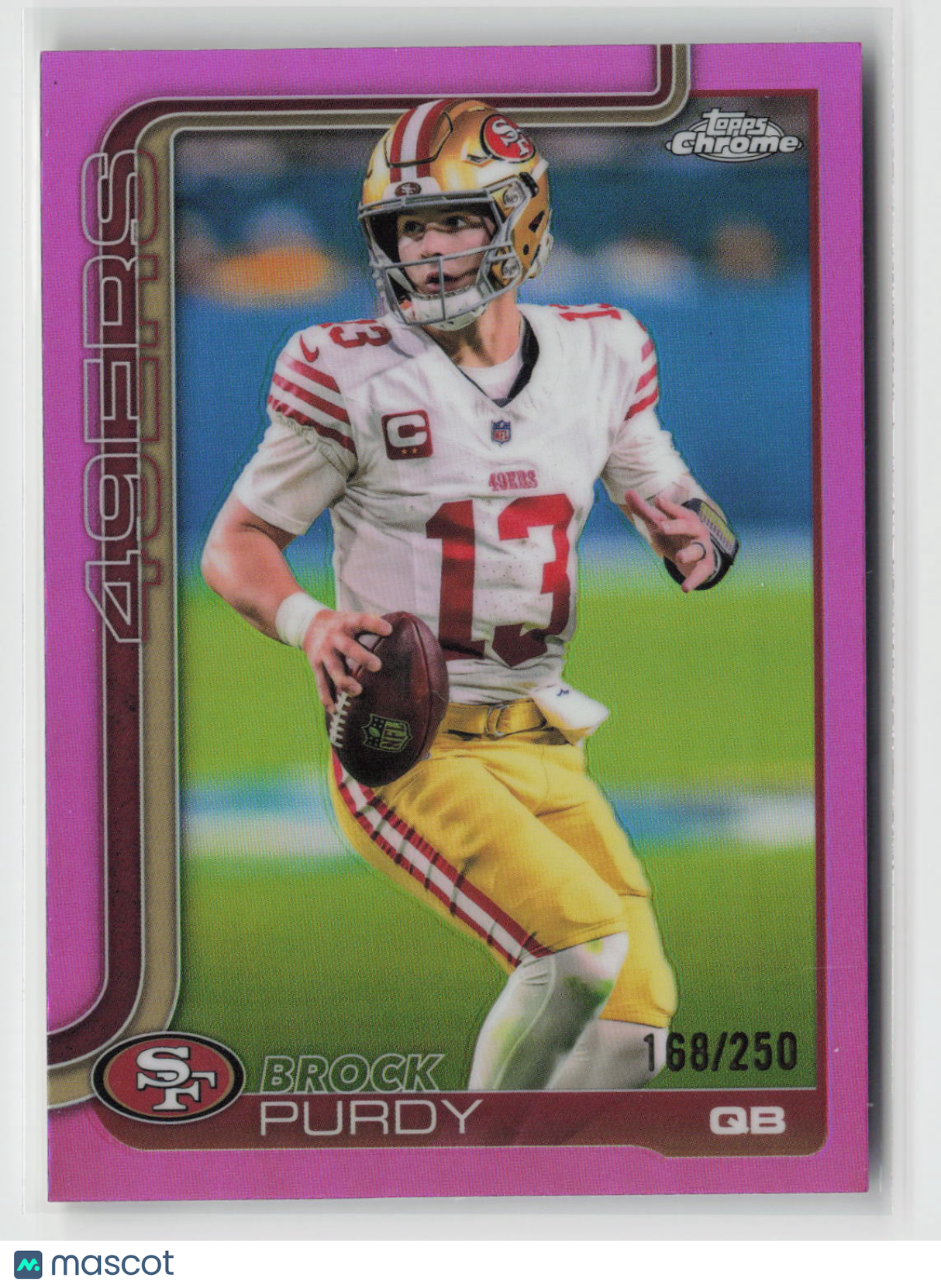 Brock Purdy 2025 Topps Chrome Pink Refractor #262 168/250