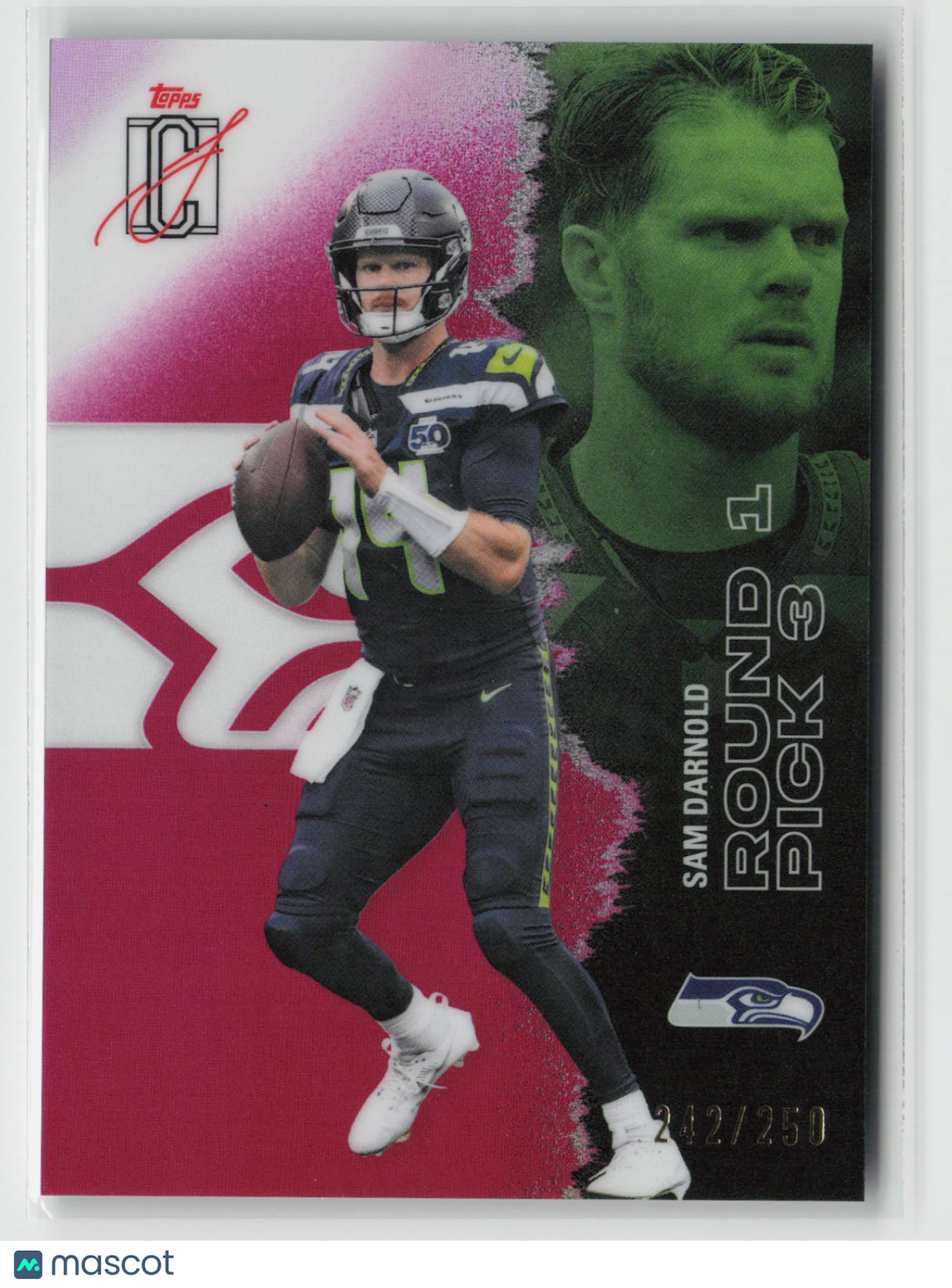 Sam Darnold 2025 Topps Signature Class Chrome Magenta Refractor #47 242/250