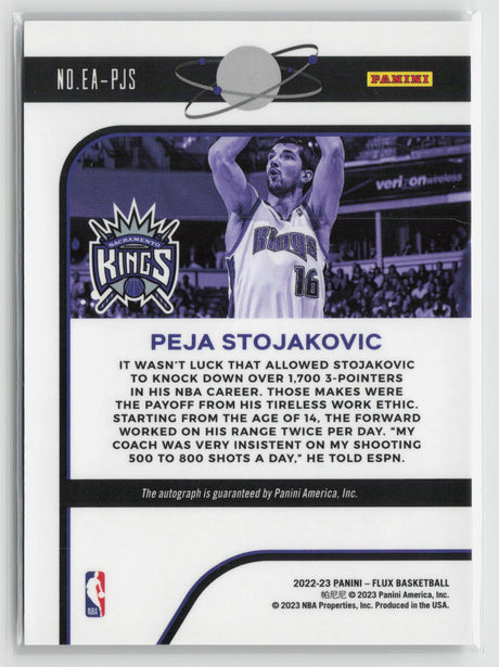 Peja Stojakovic 2022-23 Panini Flux Equinox Autographs #EA-PJS
