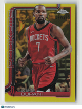 Kevin Durant 2025-26 Topps Chrome Yellow Refractor #155 097/275