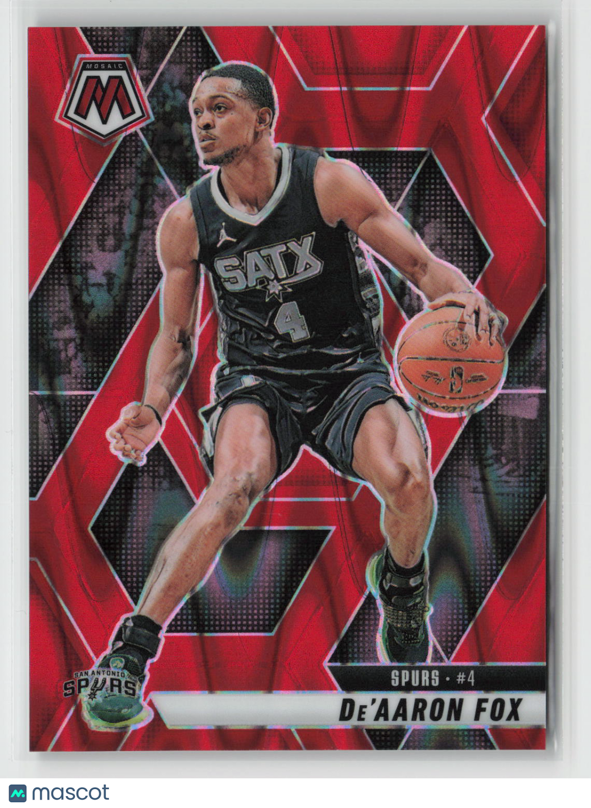 De'Aaron Fox 2024-25 Panini Mosaic Red Seismic #124 051/299