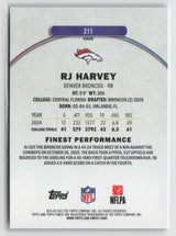 RJ Harvey 2025 Topps Finest Blue #211 25/99