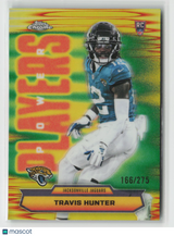 Travis Hunter 2025 Topps Chrome Power Players Yellow Refractor #PP-29 166/275